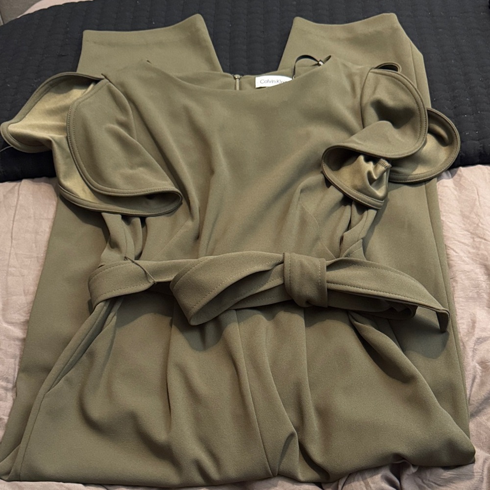 Calvin Klein Ruffle Sleeve Jumpsuit